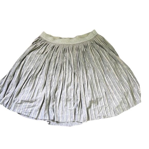 5 for $20 Justice Heathered Gray Shimmer Stripe Pleated A-Line Skirt - Picture 1 of 8